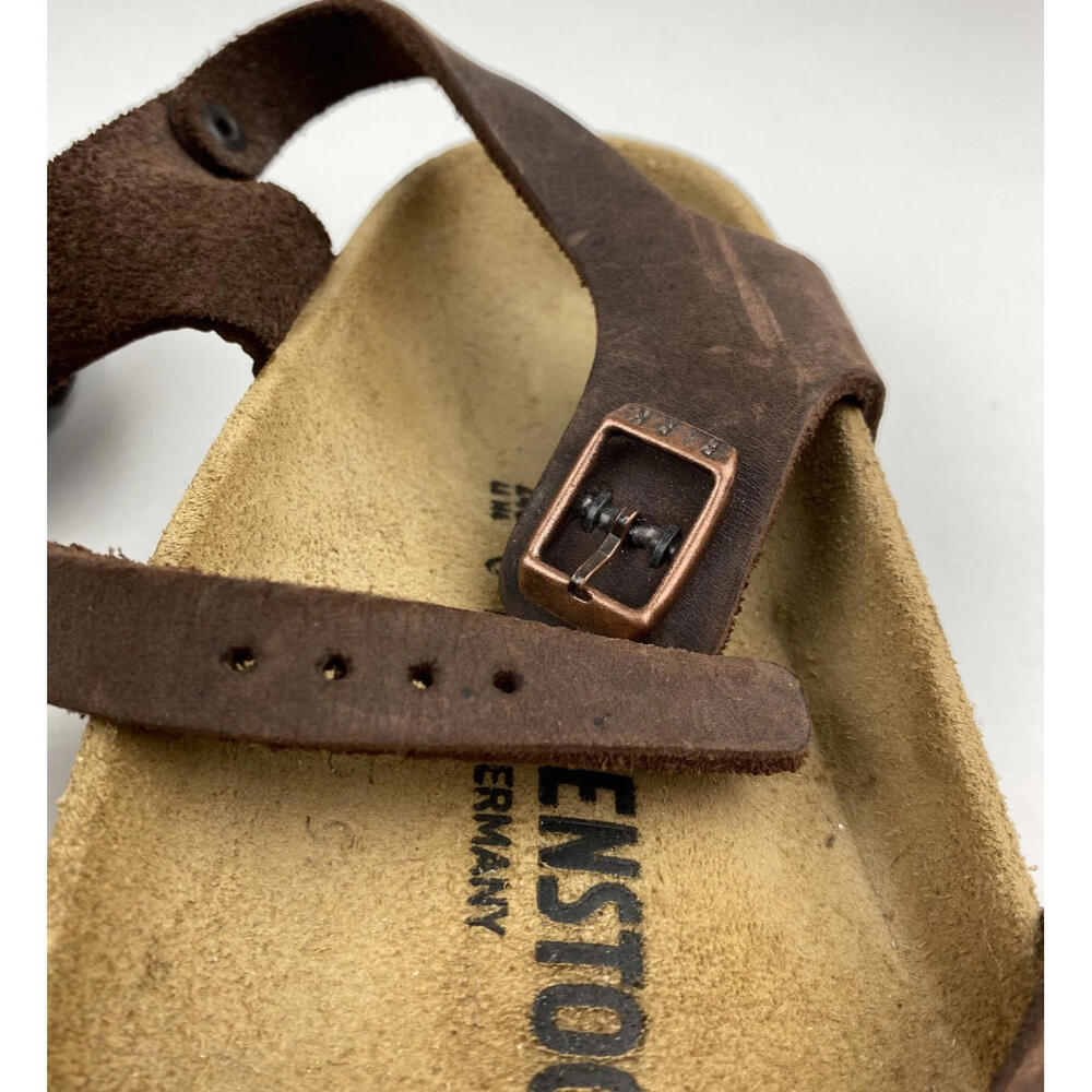 Birkenstock Sandals Women Bali Birkies Brown Habana Oiled Leather 37 240 L6 EUC - Picture 10 of 12